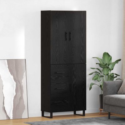 vidaXL Highboard so zásuvkou 2 pcs Čierny dub 69,5 x 34 x 180 cm