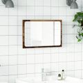 vidaXL Kúpeľňové zrkadlo s LED svetlom staré drevo 60x8,5x38 cm