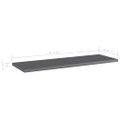 vidaXL Prídavné police 8 ks, lesklé sivé 60x20x1,5 cm, drevotrieska