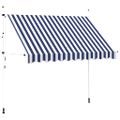 vidaXL Ručne zaťahovacia markíza, 300 cm, modro-biele pásiky