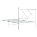 vidaXL Kovový rám postele s čelom biely 90x190 cm