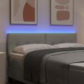 vidaXL LED hlavová doska s LED pásikmi Svetlosivá 144 cm Zamat