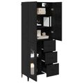 vidaXL Highboard Čierny dub 69,5 x 34 x 180 cm Kompozitné drevo