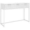 vidaXL Konzolový stolík biela 106x35x75 cm oceľ