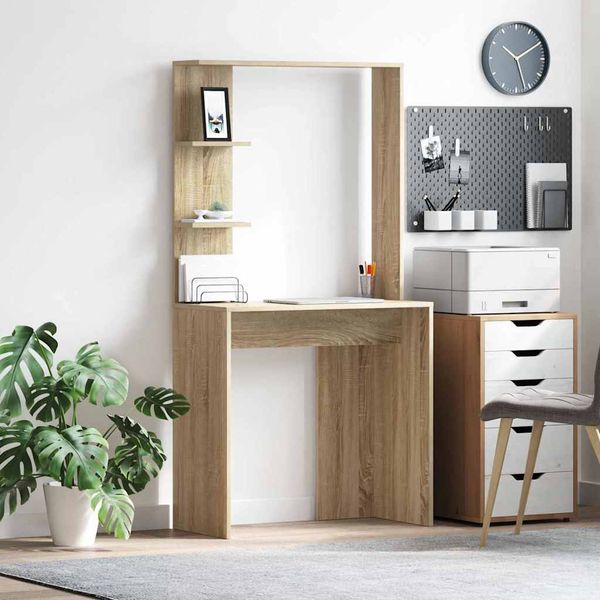 vidaXL Stôl Sonoma dub 78,5 x 37 x 154,5 cm Kompozitné drevo