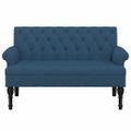 vidaXL Lavička s operadlom modrá 120x62x75,5 cm látka