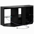 vidaXL Rohový LED TV kabinet 100 x 40 x 50 cm Čierna Kompozitné drevo