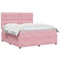 vidaXL Posteľ boxspring s matracom Ružová 180 x 200 cm Zamat
