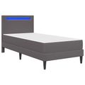 vidaXL Rám postele s LED pásikmi Sivá 100 x 200 cm Umelá koža