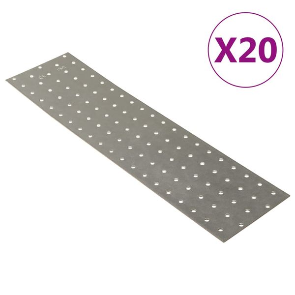 vidaXL Dierované plechy 20 ks 2 mm 400x100 mm pozinkovaná oceľ