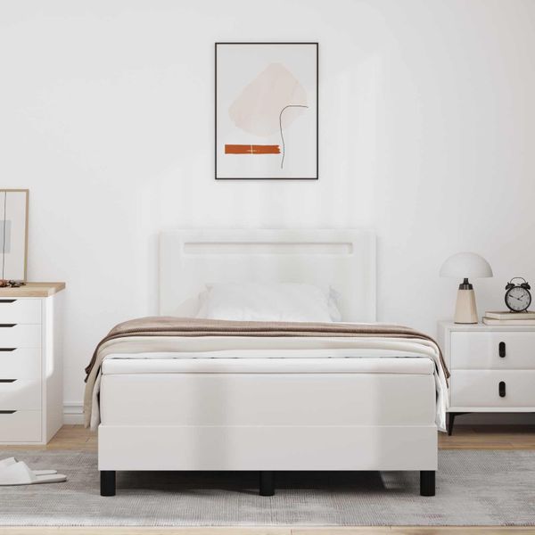 vidaXL Posteľ s pružinovým rámom Biela 120 x 200 cm Umelá koža