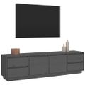 vidaXL TV skrinka sivá 176x37x47,5 cm masívna borovica