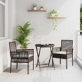 vidaXL Záhradný bistro set 3 ks Hnedá polyratan