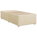 vidaXL Posteľný rám boxsping s matracom krémový 80x200 cm látka