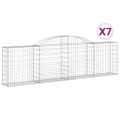 vidaXL Oblúkové gabionové koše 7 ks 300x30x80/100cm pozinkované železo