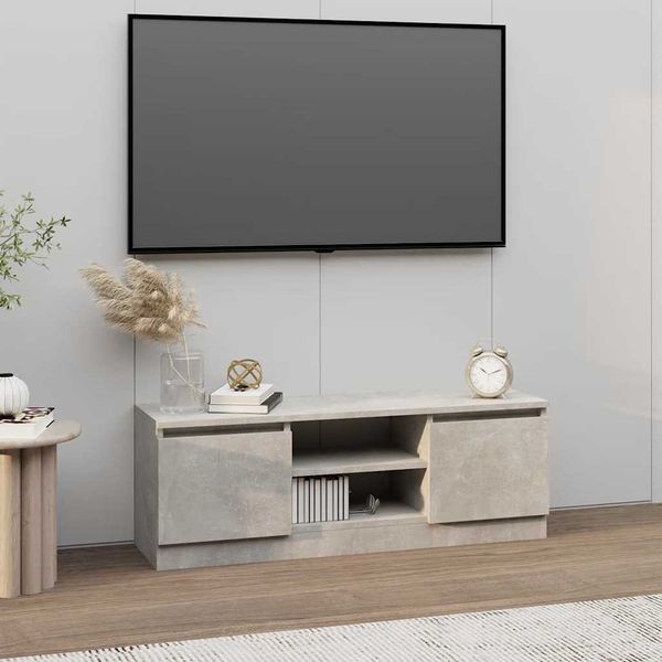 vidaXL TV skrinka s dvierkami betónová sivá 102x30x36 cm