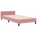vidaXL Posteľ s pružinovým rámom Ružová 90 x 200 cm Zamat