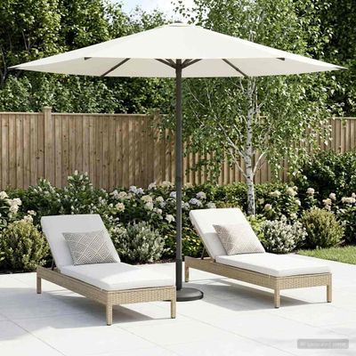 vidaXL Záhradný slnečník 230 x 230 cm Polyester Obdĺžnikový Krémová