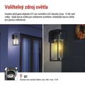 LED záhradné nástenné svietidlo EMOS ZGI010P, 12,8 x 11 x 27 cm, 1 x E27, 15 W