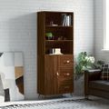 vidaXL Vysoká skrinka hnedý dub 69,5x34x180 cm spracované drevo