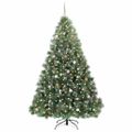 vidaXL Umelý vianočný stromček s 300 LED-i Zelená 240 cm PE a PVC
