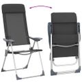 vidaXL Skladacie kempingové stoličky 2 ks, čierne, hliník