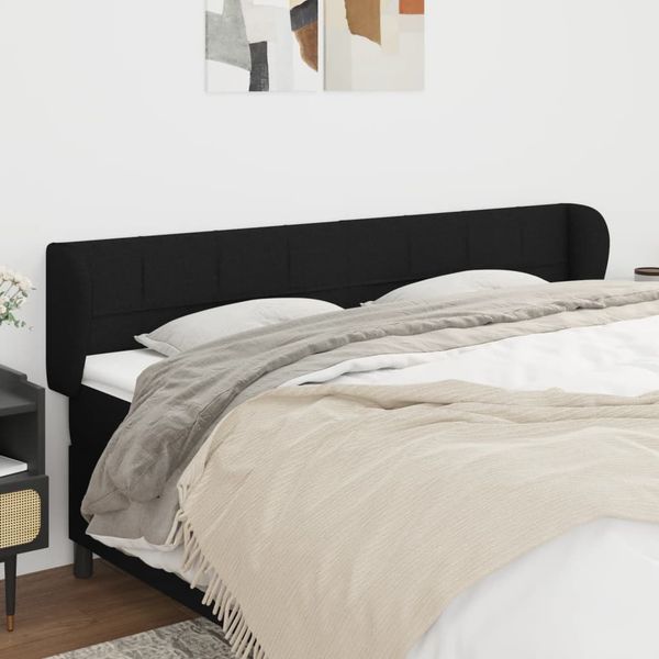 vidaXL Čelo postele so záhybmi čierne 183x23x78/88 cm látka