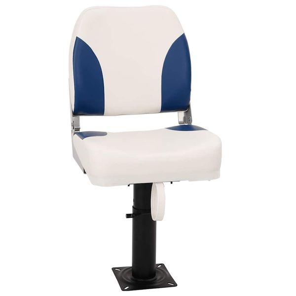 vidaXL Skladacie sedadlo do lode, sada 1, modro-biele 41x36x48 cm
