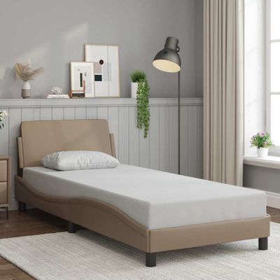 vidaXL Rám postele Dover kapučínový 90x190 cm umelá koža