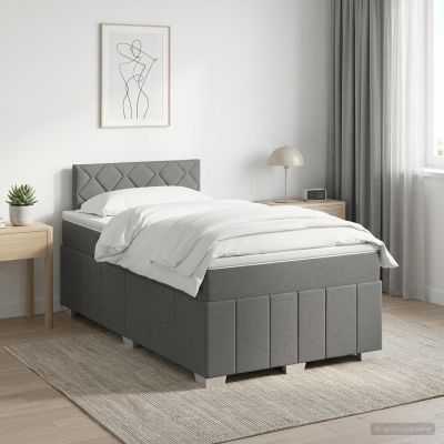 vidaXL Posteľ boxspring s matracom Tmavosivá 120 x 190 cm Látka