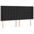 vidaXL Čelo postele s LED čierne 183x16x118/128 cm umelá koža