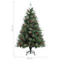 vidaXL Vianočný stromček s borovicovými šiškami zelený 120 cm PVC a PE