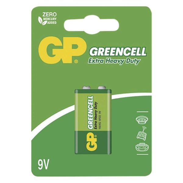Zinko-chloridová batéria GP Greencell 6F22 (9V), 1 ks
