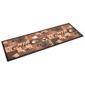 vidaXL Kuchynský koberec prateľný hnedý dizajn s kávou 60x300 cm