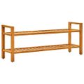 vidaXL Regál na topánky s 2 policami 100x27x40 cm, dubový masív