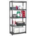 vidaXL Regál s 5 úložnými poličkami čierny 85x40x185 cm plastový