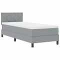 vidaXL Posteľ s pružinovým rámom Svetlosivá 80 x 200 cm látka