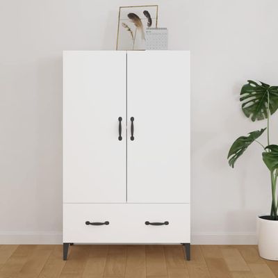 vidaXL Vysoká skrinka biela 70x31x115 cm spracované drevo