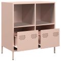 vidaXL Komoda ružová 68x39x73,5 cm oceľ valcovaná za studena