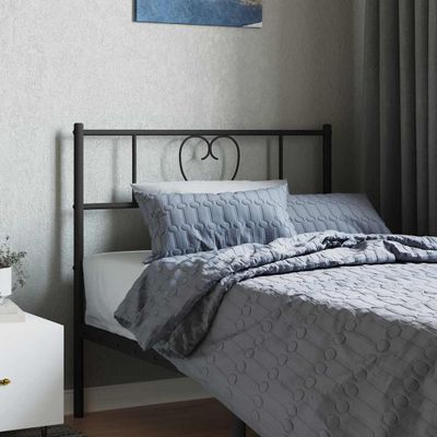 vidaXL Kovové náhradné čelo postele čierne 107 cm