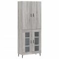 vidaXL Vysoká skrinka sivý dub sonoma 69,5x34x180 cm spracované drevo