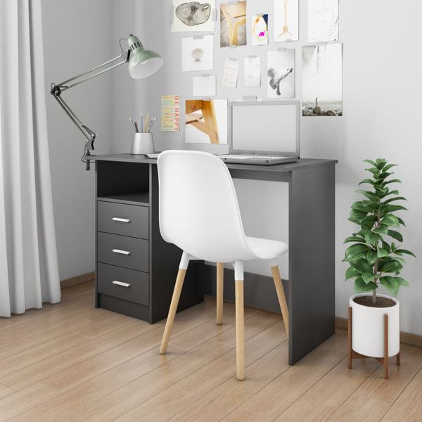 vidaXL Stôl so zásuvkami čierny 110x50x76 cm drevotrieska