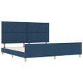 vidaXL Rám postele s čelnou doskou Modrá 200 x 200 cm látka