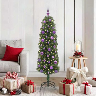 vidaXL Umelý vianočný stromček Zelená 150 cm PVC, oceľ a plast