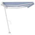 vidaXL Samostatne stojaca automatická markíza 600x350 cm modro-biela