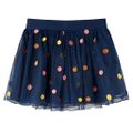 vidaXL Detská tylová sukňa s polka bodkami námornícka modrá 140