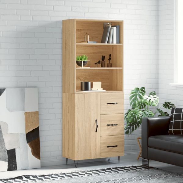 vidaXL Vysoká skrinka dub sonoma 69,5x34x180 cm spracované drevo