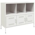 vidaXL Komoda bela 100,5x39x79 cm oceľ