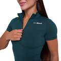 Dámske tričko Cropped Ignite Dark Green - GymBeam, veľkosť M, veľkosť oblečenia M