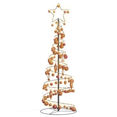 vidaXL LED vianočný stromček s ozdobami 100 LED teplá biela 150 cm